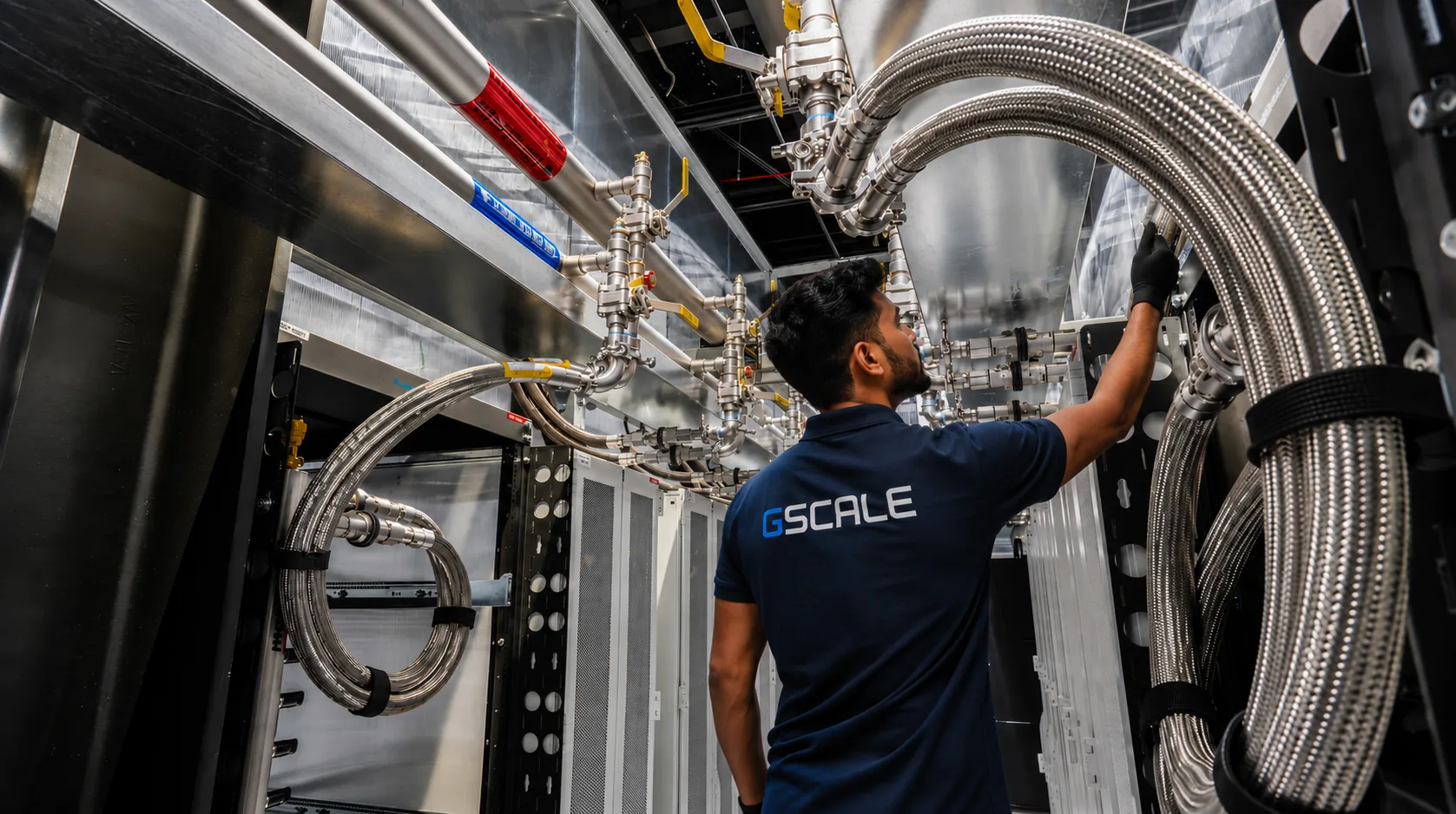 GScale engineer reviewing datacenter infrastructure design